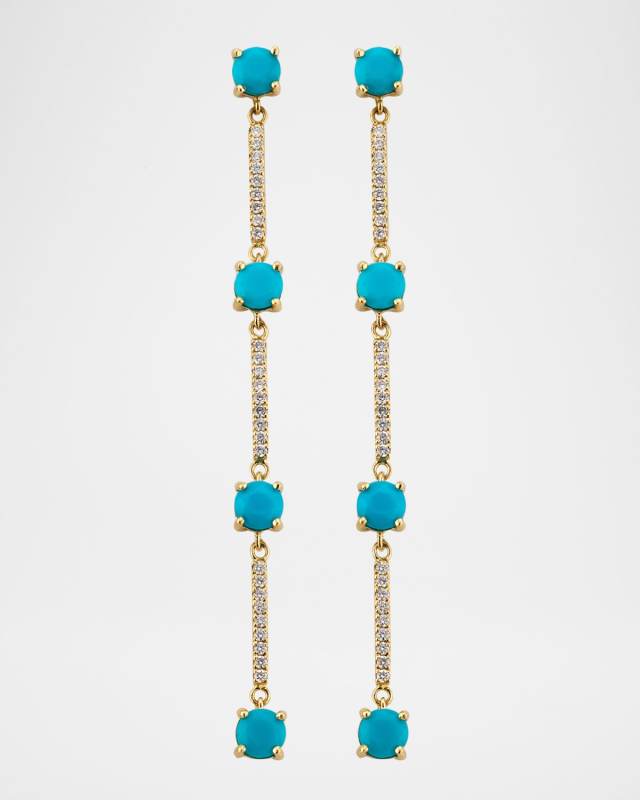 Solo Turquoise and Diamond Linear Earrings
